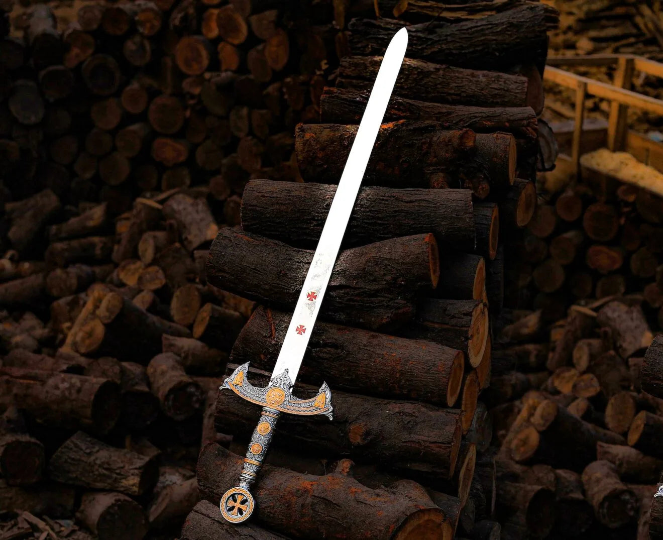 Premium temple inspired sword with silver blade
