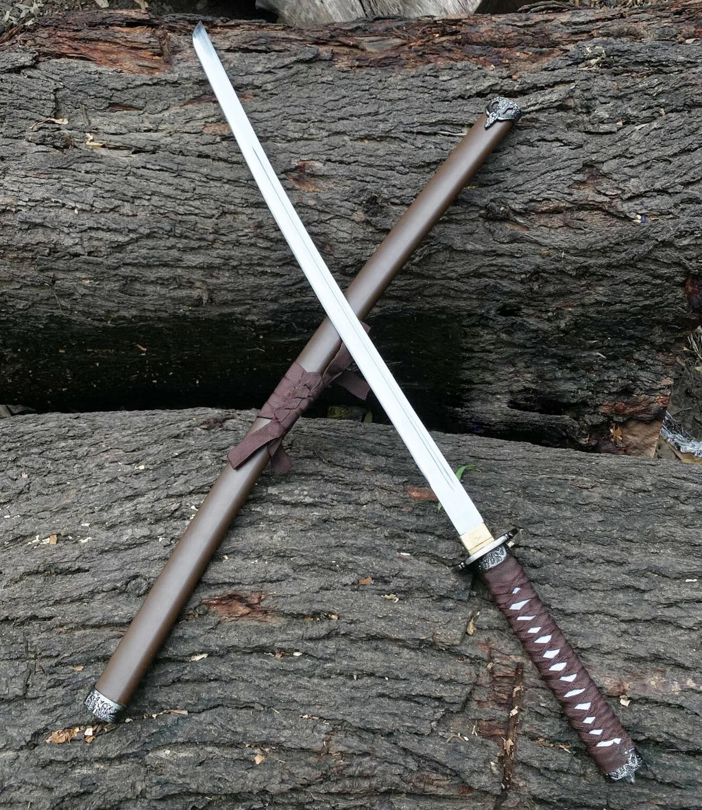 Premium brown katana with full polish blade