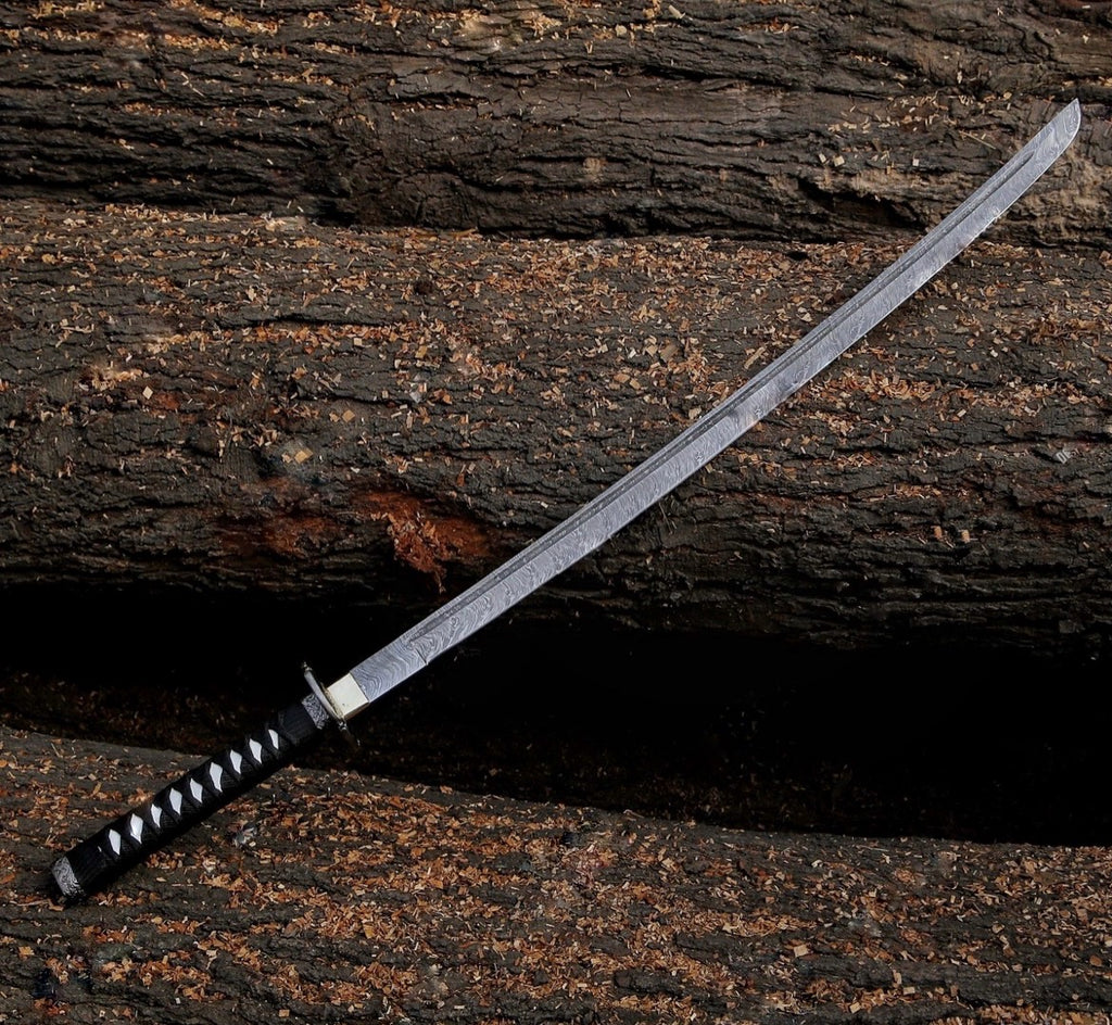 Handmade Black Damascus Samurai Katana Sword