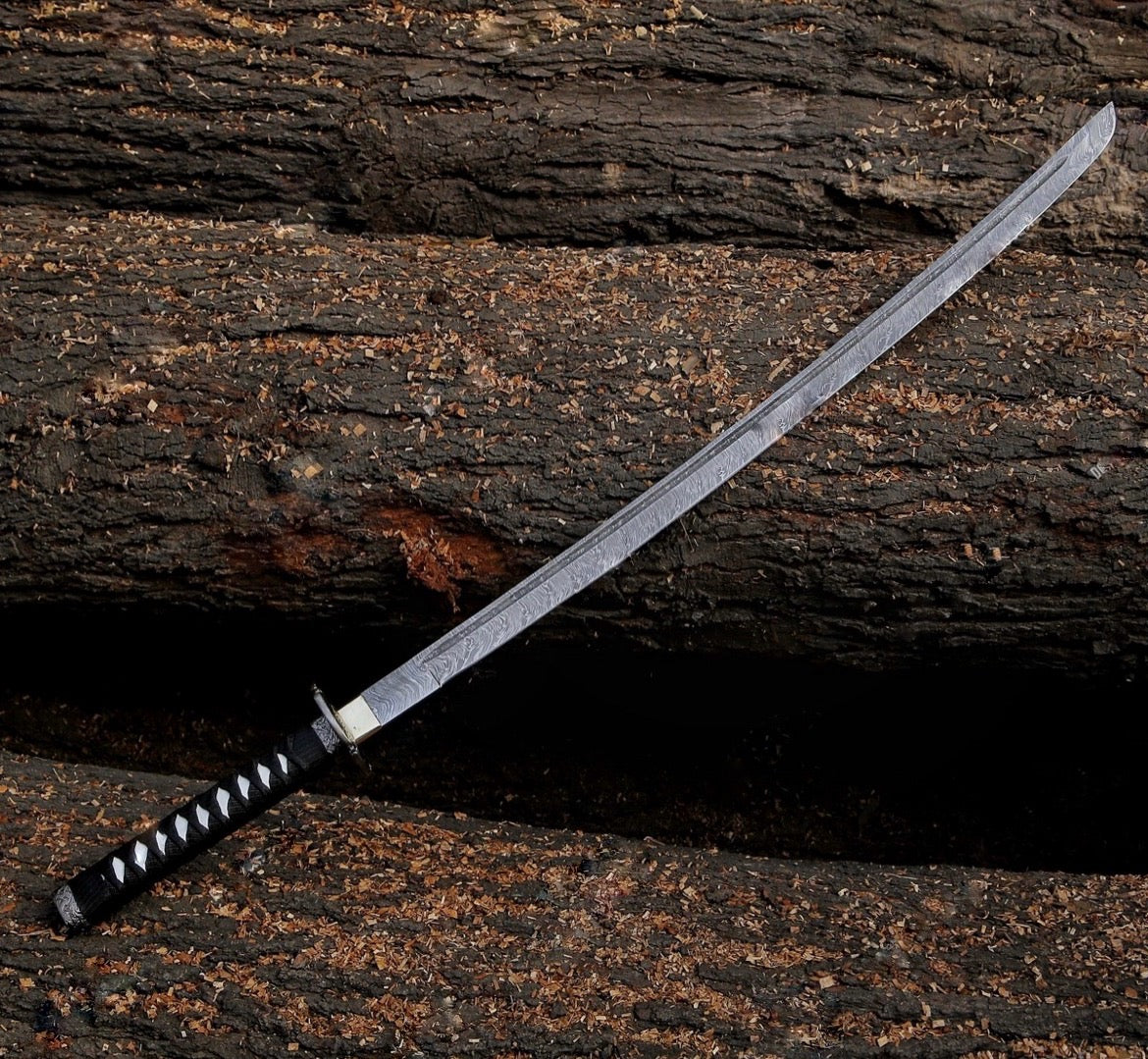 Handmade Black Damascus Samurai Katana Sword