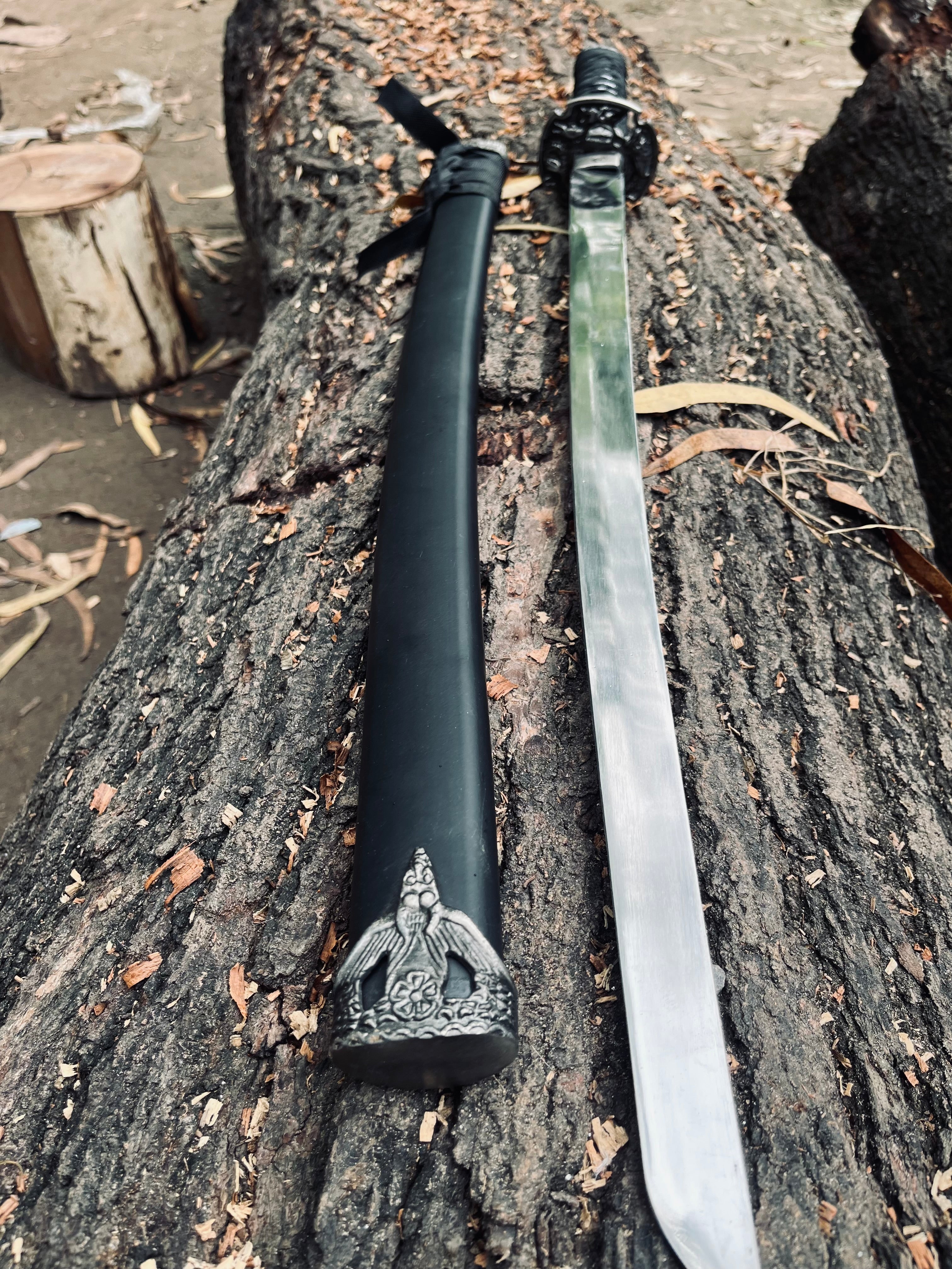 Handmade black saumrai katana sword