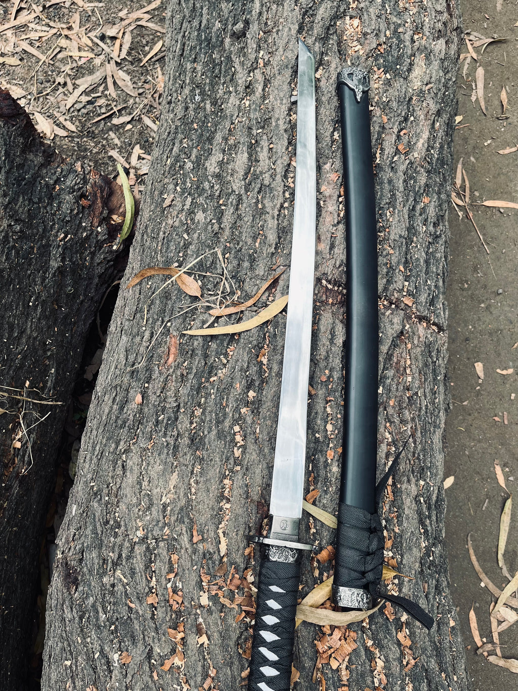 Handmade black saumrai katana sword