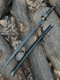 Premium black katana with black powder coat blade