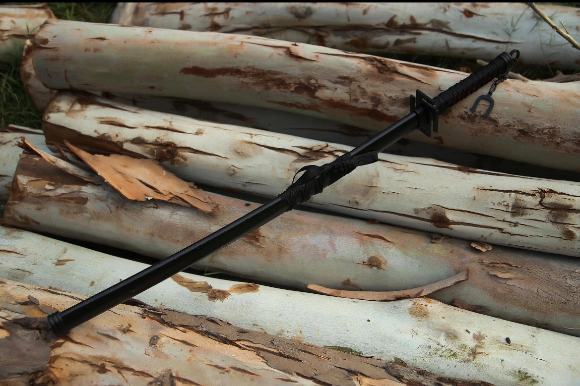 Premium zengestu katana replica with black powder on blade