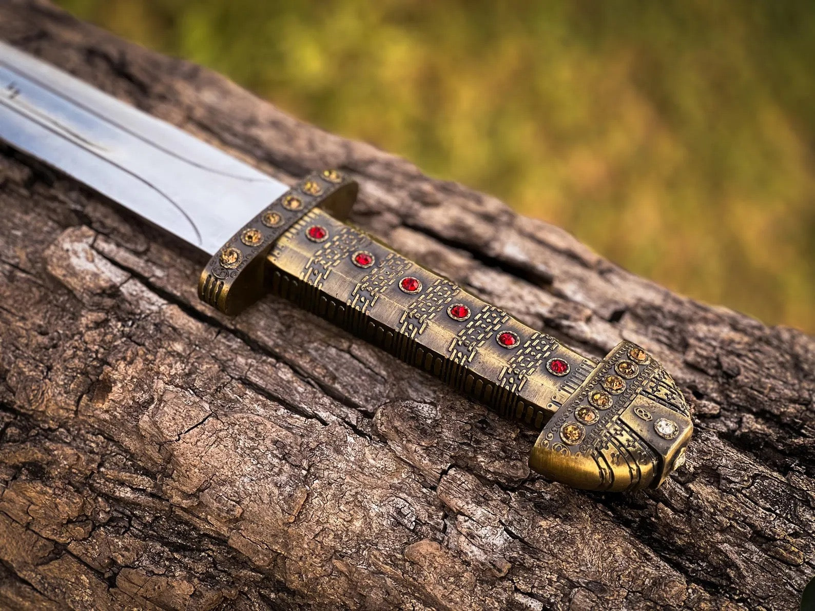 Handmade Viking Inspired Decor Sword – Norse Ragnar Style Fantasy Display Collectible with Leather Scabbard