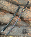 Handmade Black Katana Sword with Red Blood Groove
