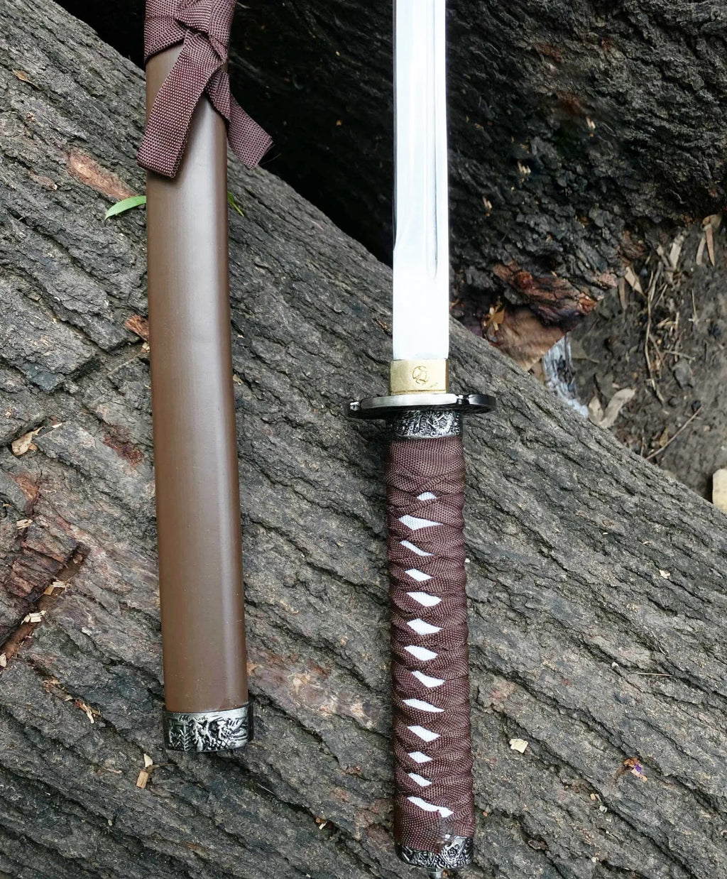 Premium brown katana with full polish blade
