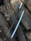Premium white katana with black powder coating blade