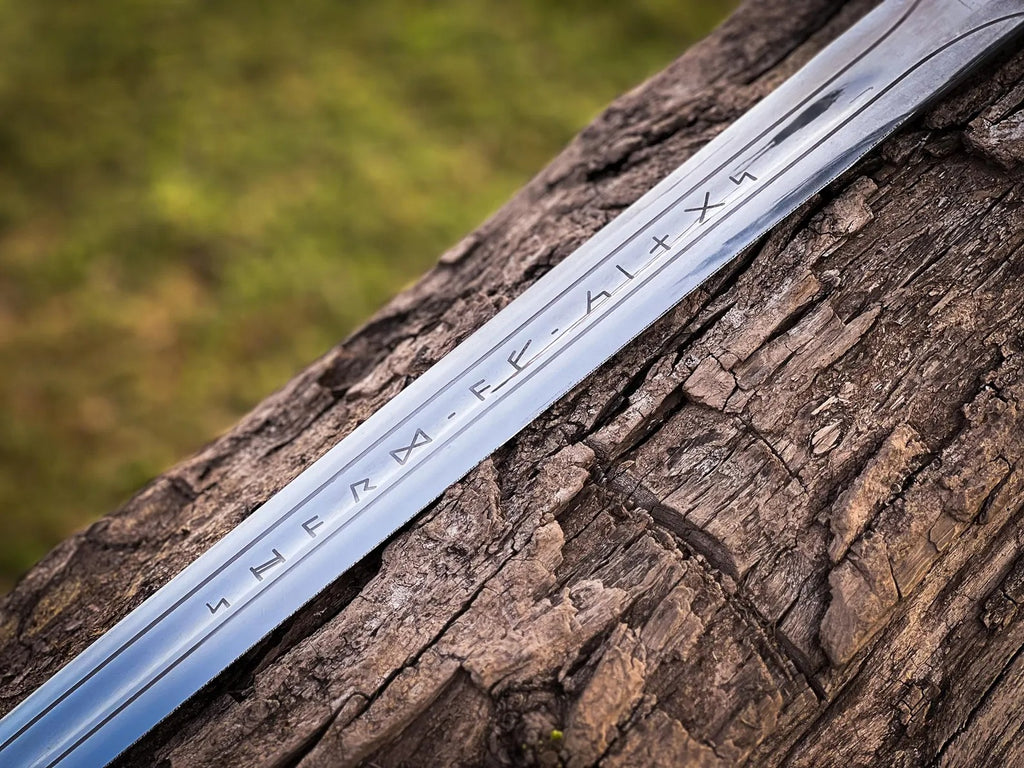 Handmade Viking Inspired Decor Sword – Norse Ragnar Style Fantasy Display Collectible with Leather Scabbard