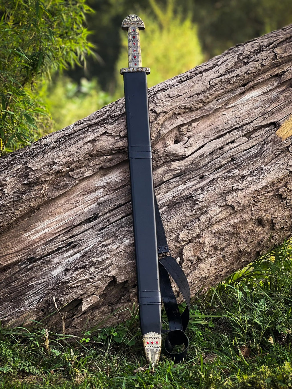 Handmade Viking Inspired Decor Sword – Norse Ragnar Style Fantasy Display Collectible with Leather Scabbard