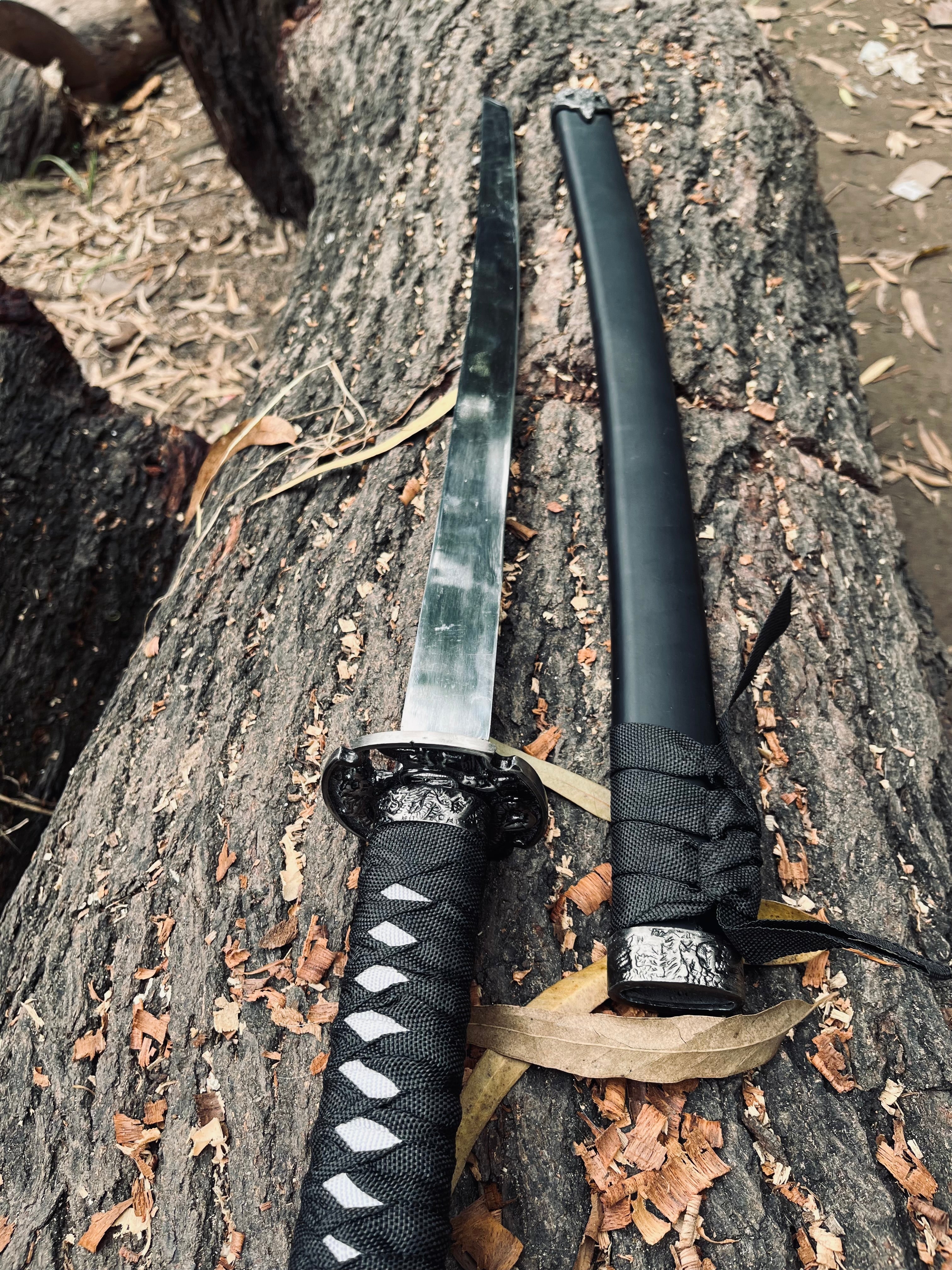 Handmade black saumrai katana sword