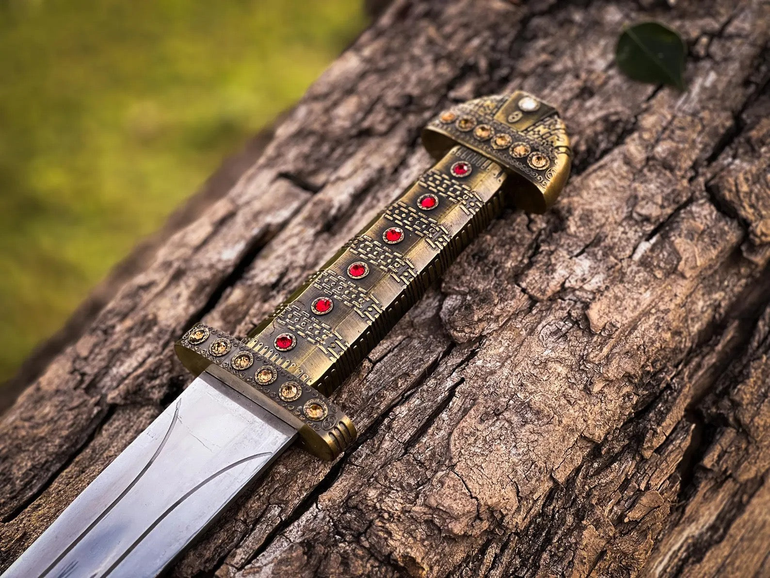 Handmade Viking Inspired Decor Sword – Norse Ragnar Style Fantasy Display Collectible with Leather Scabbard