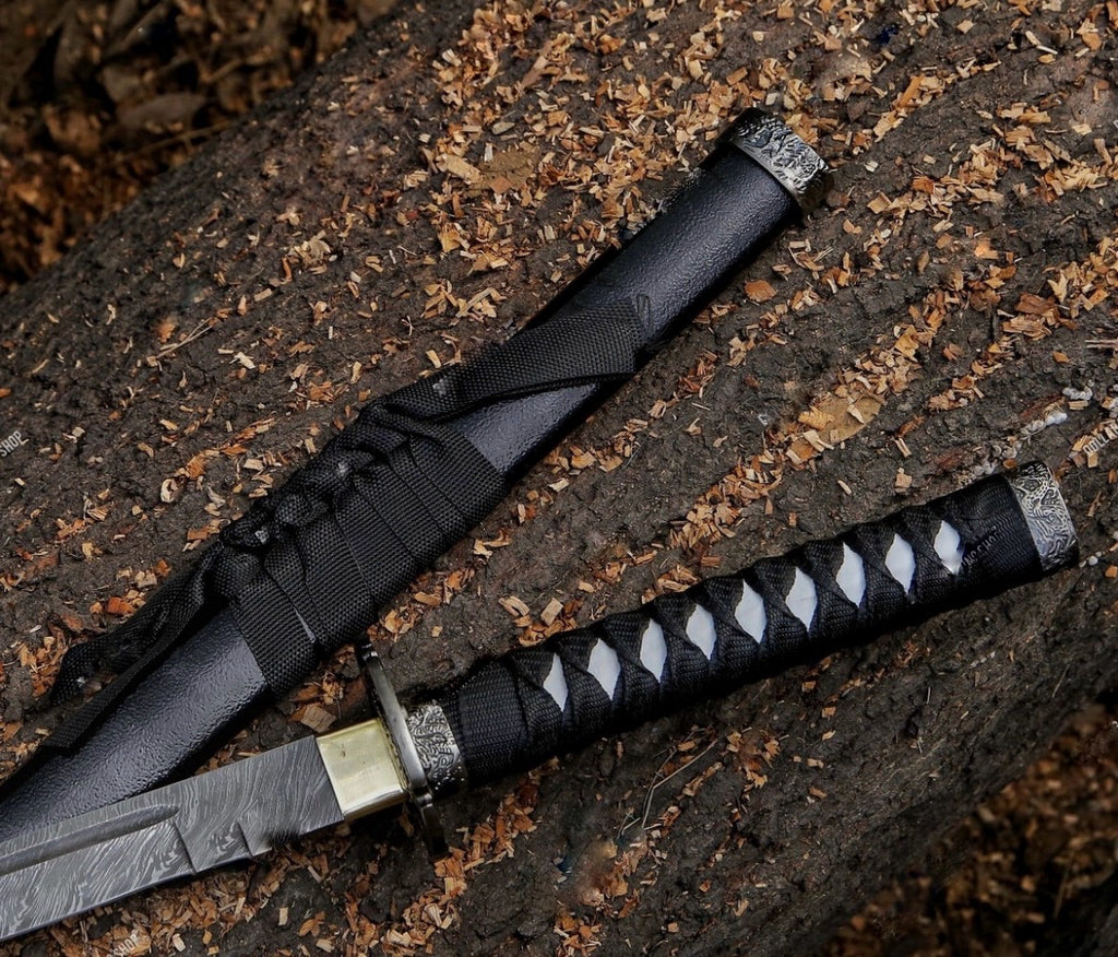 Handmade Black Damascus Samurai Katana Sword