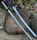 Premium white katana with silver polish blade
