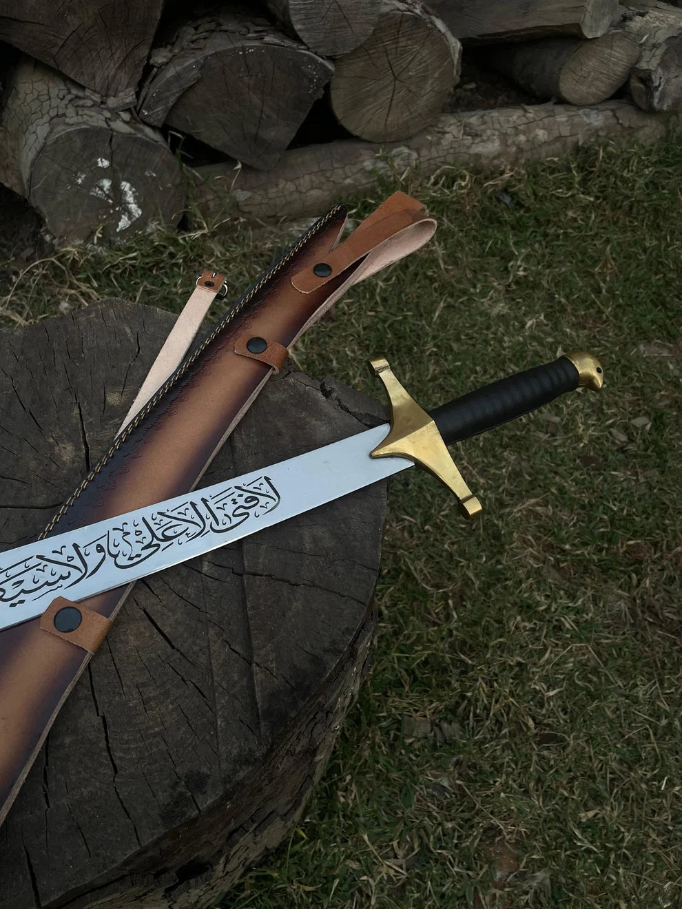 Premium zulfiqar sword with brass handle