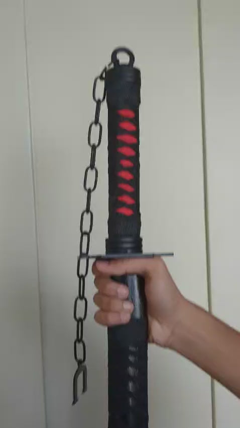 Premium zengestu katana replica with black powder on blade